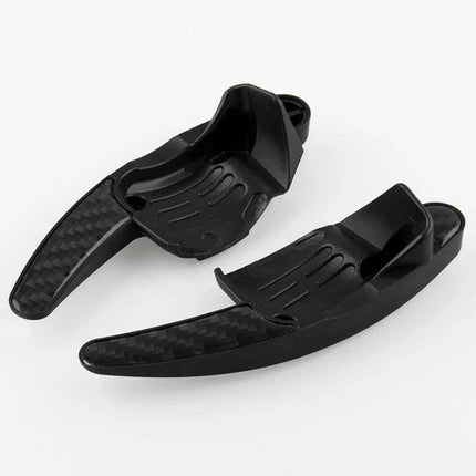 Paddle Shift Extensions for Volkswagen Golf and Passat Driving - black carbon-look steering wheel paddle upgrades