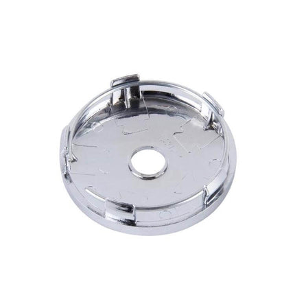 Metal Car Hub Cap Center Covers 6x6x1.3 cm 4 Piece - chrome metal wheel center cap showing rear clips and central hole, durable weather-resistant finish