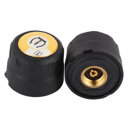 Bluetooth Tire Pressure Monitor for Motorcycles with App and Sensors - motorcycle tire pressure sensor valve caps showing brass connector