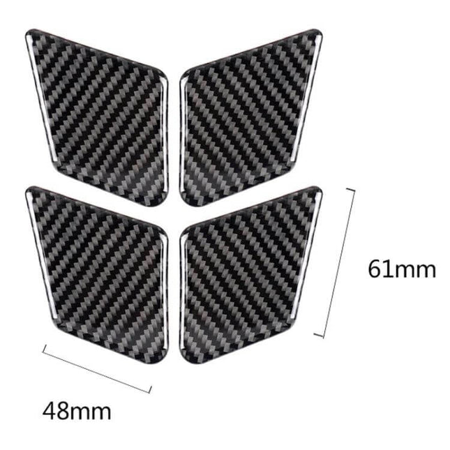 Carbon Fiber German Flag Car Door Decorative Sticker for Mercedes-Benz - 4-piece carbon fiber door corner decals 48x61mm