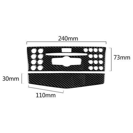Carbon Fiber Decorative Sticker for Mercedes-Benz C-Class W204 - black textured decal set with dimensions 240x73mm and 110x30mm