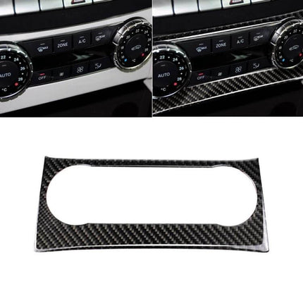 Carbon Fiber Decorative Sticker with German Flag for Mercedes C Class — carbon fiber interior trim piece for center console accent