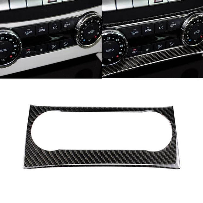 Carbon Fiber Decorative Sticker with German Flag for Mercedes C Class — carbon fiber interior trim piece for center console accent