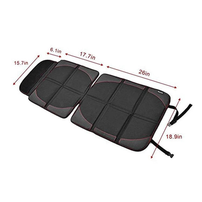 Comfortable Anti-Skid Children's Car Safety Seat Cushion - black anti-slip protective seat pad with straps and dimensions for car child seat