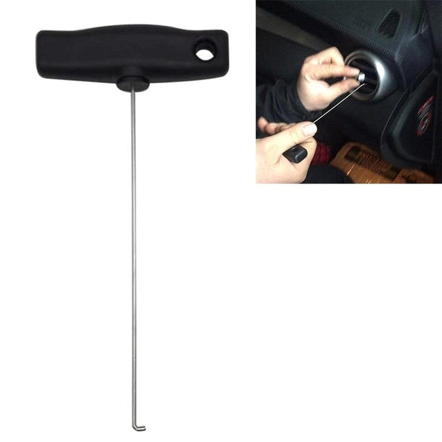 Car Dashboard Tool for Everyday Vehicle Maintenance - stainless steel pick with T-handle for accessing wiring and debris behind dash