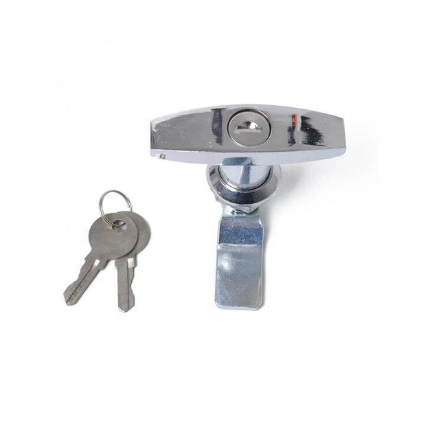 T Shape Handle Door Lock For Trailers Yachts Trucks With Keys zinc alloy chrome T-handle lock with two keys for trailers yachts trucks storage compartments