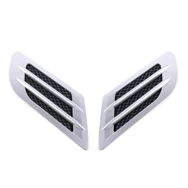 Euro Style Plastic Vent Grille Cover for Car Bonnets, 2 Pack - white aerodynamic bonnet vent covers protecting engine while allowing airflow