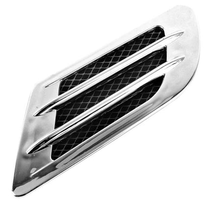 Euro Style Plastic Vent Grille Cover for Car Bonnets, 2 Pack - chrome-look bonnet vent protector set