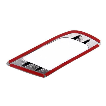 Euro Style Plastic Vent Grille Cover for Car Bonnets, 2 Pack - red-trim plastic bonnet vent cover showing adhesive backing and chrome finish