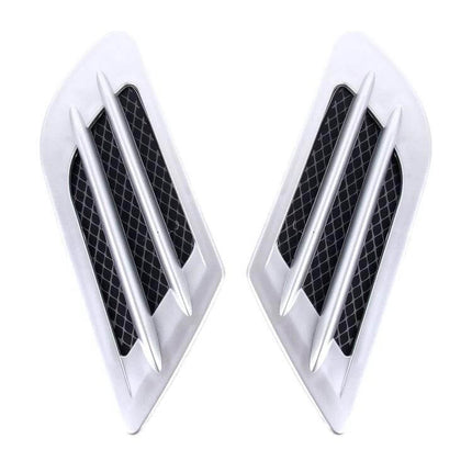 Euro Style Plastic Vent Grille Cover for Car Bonnets, 2 Pack - white decorative bonnet vents protecting engine from debris while allowing airflow