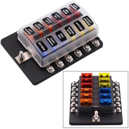 Fuse Box Screw Terminal Kit With LED Indicator For Auto And Marine Use - waterproof PBT body, nickel-plated terminals for vehicle and boat circuits