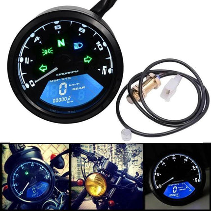 Digital LCD Gauge for Motorcycle Speed and Odometer - waterproof ABS digital speedometer with clear night display and easy installation