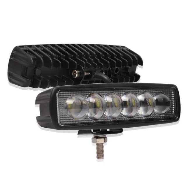 6-Inch LED Work Light For Cars And Boats, Durable Utility Lighting - 18W 2200lm 6000K aluminum housing with mounting bolt