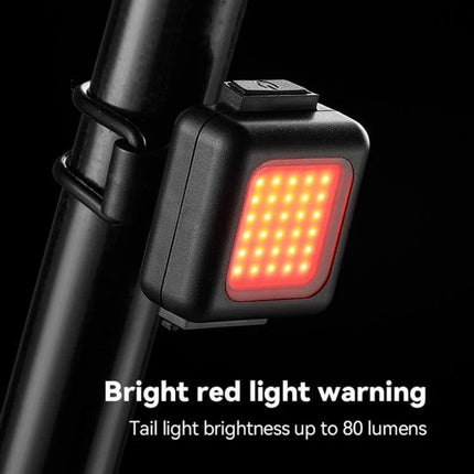 COB Lamp Beads Mini Mountain Bike Light Waterproof rear red COB tail light mounted on seatpost, waterproof compact 80-lumen bike safety light