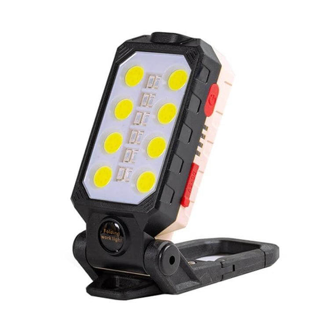 COB Work Light USB Rechargeable For Home And Job Sites - compact COB and T6 dome light with magnetic tail, hook, USB recharge, 4 lighting modes