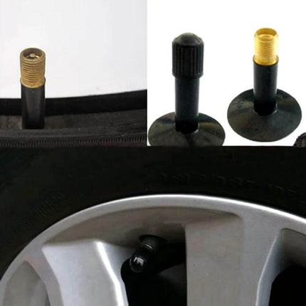 Black Rubber Valve Caps for Car and Bicycle Tires, 200 Pack - black rubber valve cap on car and bicycle tire stem protecting valve