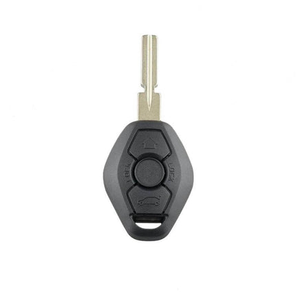 BMW Replacement Car Key Case for 1, 3, 5, 6, 7 Series and X Models - black replacement shell with key blade, 3-button design