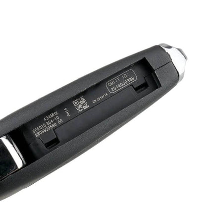 Peugeot 3-Button Replacement Car Key Case with Grooved Holder showing internal battery compartment and grooved holder details