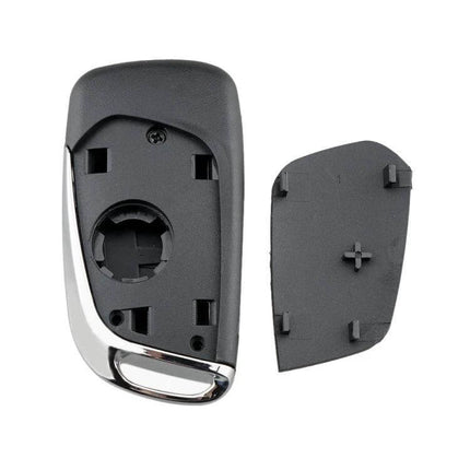 Peugeot 3-Button Car Key Replacement Case Without Groove black replacement shell showing front and back pieces