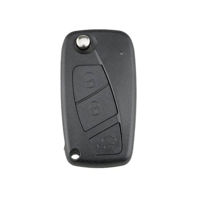 Black and Blue Fiat 3-Button Car Key Case Replacement with Side Battery Holder - black and blue Fiat key shell