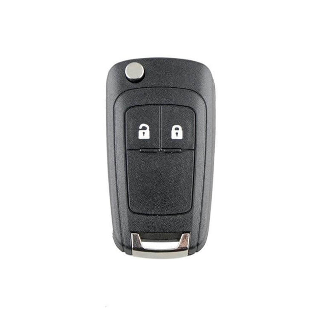 Opel Replacement Key Case with 2-Button Foldable Blade - black replacement shell for worn Opel key, easy installation