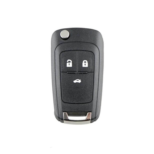 Replacement 3-Button Foldable Key Case for Opel Cars - black replacement outer shell with lock, unlock and trunk buttons