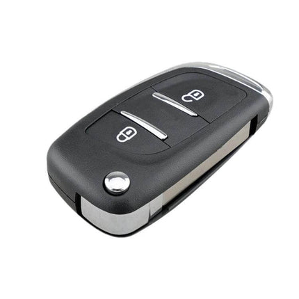 Peugeot 2-Button Replacement Car Key Case with Holder black shell two-button key case with holder for worn Peugeot keys