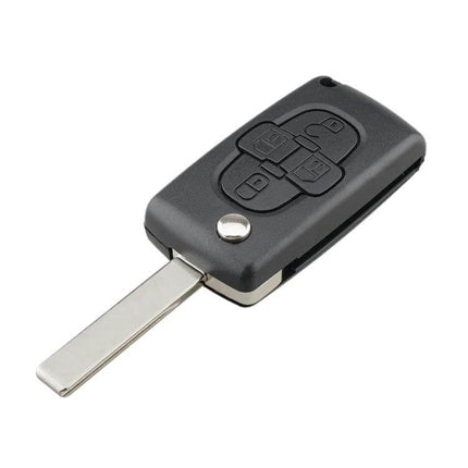 Replacement Key Case with 4 Buttons for Citroen C8 and Peugeot 1007 - black 4-button car key shell