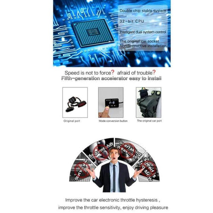 Electronic Throttle Controller For Mitsubishi Pajero Sport Daily Drive - compact throttle controller unit showing CPU, wiring harness and mode button