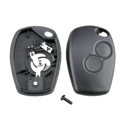 Replacement 2-Button Key Case for Renault Modus, Clio, Kangoo, and Twingo - black replacement key shell with two buttons and screw