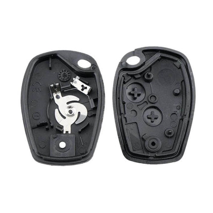 Practical Replacement Key Case for Renault Cars with 2 Buttons - black outer housing shown open to fit existing internals