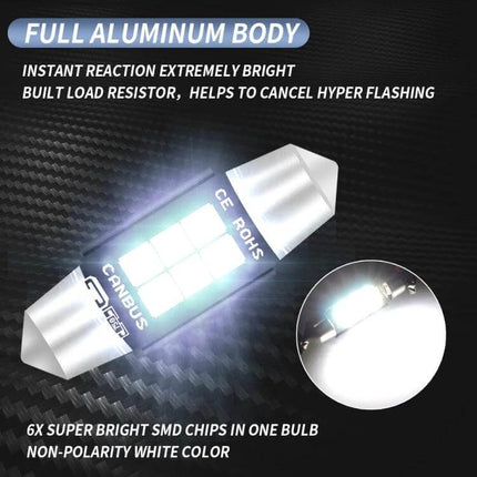 36mm Car Reading Lamp for License Plate Light Use at Night LED 6x SMD bright plug-and-play compact low-heat canbus