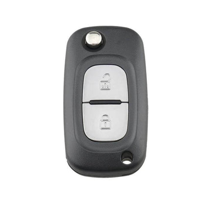 Foldable 2-Button Replacement Key Case for Renault Vehicles - black 2-button foldable shell for replacing worn Renault key casing