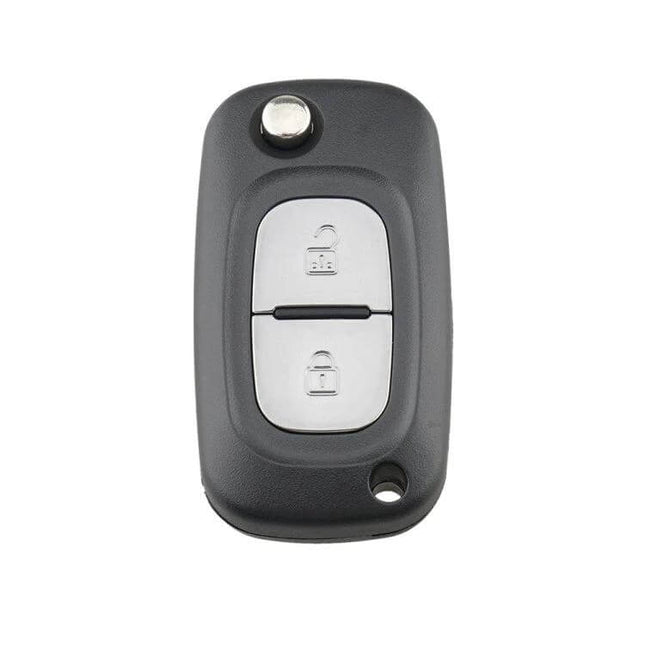 Foldable 2-Button Replacement Key Case for Renault Vehicles - black 2-button foldable shell for replacing worn Renault key casing
