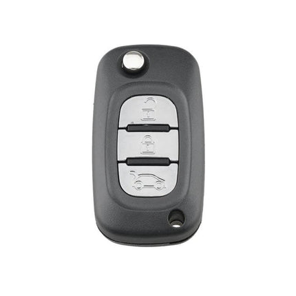 Replacement 3-Button Key Case for Renault Clio and Megane - black replacement key shell with three buttons for lock, unlock and trunk
