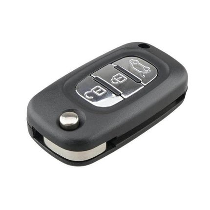 Replacement 3-Button Key Case for Renault Clio and Megane - black replacement shell with three buttons for lock unlock and trunk