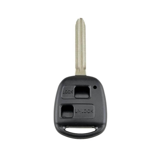 Toyota 2-Button Replacement Car Key Case with Key Blade black replacement shell and blade for worn Toyota fob