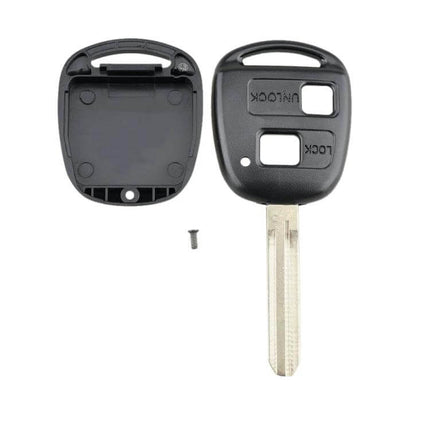 Toyota 2-Button Replacement Car Key Case with Key Blade black replacement shell with key blade and screw