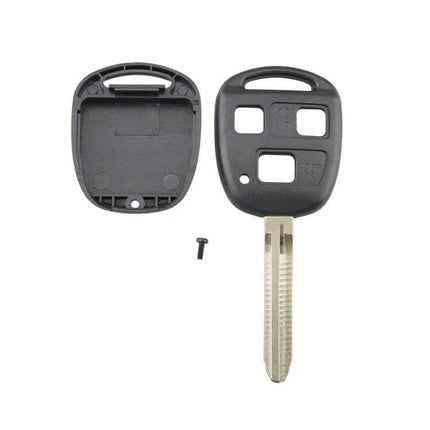 Toyota Replacement Car Key Case with 3 Buttons and Key Blade - black replacement housing with key blade and screw