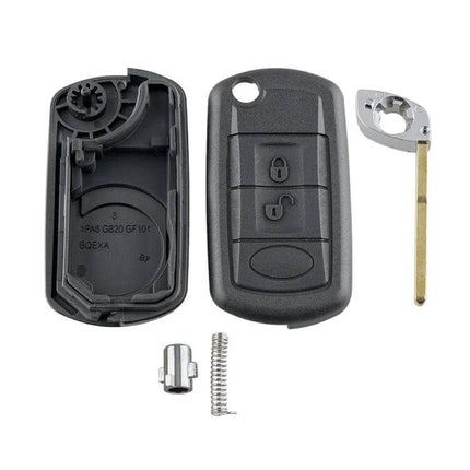 Land Rover Replacement 3-Button Key Case for Range Rover Sport - black housing, HU101 key blade, 3-button shell, no electronics, 65x30x17mm
