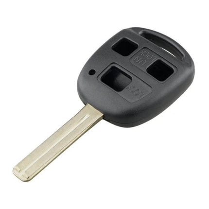 Lexus Replacement 3-Button Car Key Case with Key Blade for Vehicles - black replacement shell and blank key blade