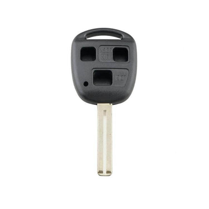 Lexus Replacement 3-Button Car Key Case with Key Blade for Vehicles black outer shell and blank key blade