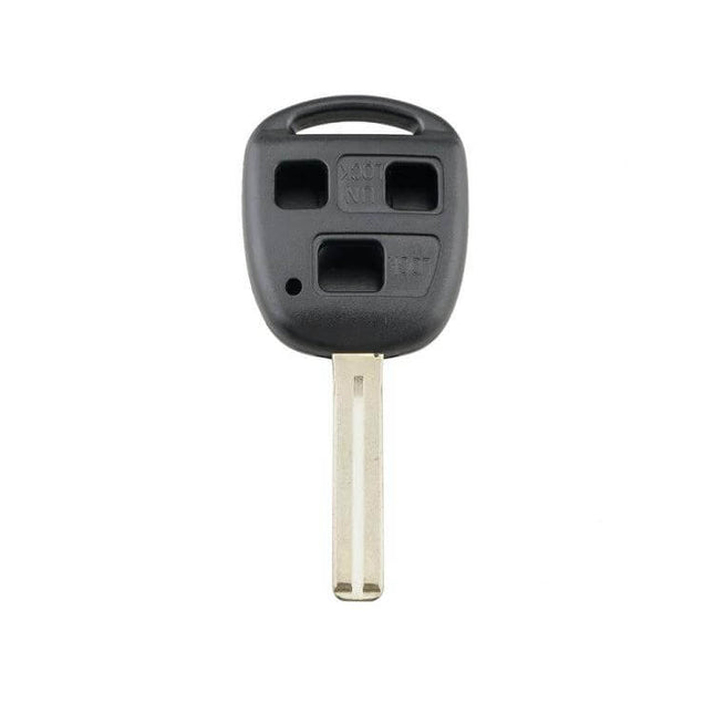 Lexus Replacement 3-Button Car Key Case with Key Blade for Vehicles black outer shell and blank key blade