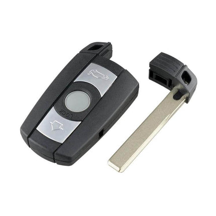 BMW Remote Key for Car Access and Security Systems black replacement key fob with removable emergency blade