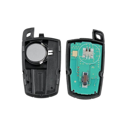 BMW Remote Key for Car Access and Security Systems - open case showing 315MHz 7593 chip circuit and battery for BMW key replacement