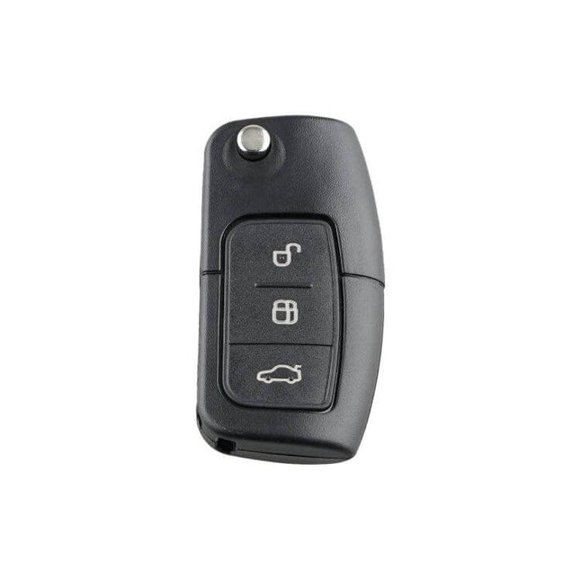 Programmable Remote Control Key for Ford Focus Vehicles - black 3-button 433MHz replacement key requiring locksmith programming and cutting