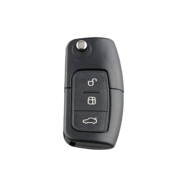 Programmable Remote Control Key for Ford Focus Vehicles - black 3-button 433MHz replacement key requiring locksmith programming and cutting