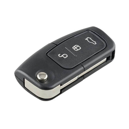 Programmable Remote Control Key for Ford Focus Vehicles black 433MHz replacement key fob with 3 buttons and integrated chip