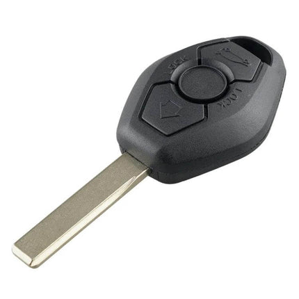 BMW Car Remote Key with Integrated Chip and Battery - black replacement key fob with 433MHz frequency, includes integrated chip and battery