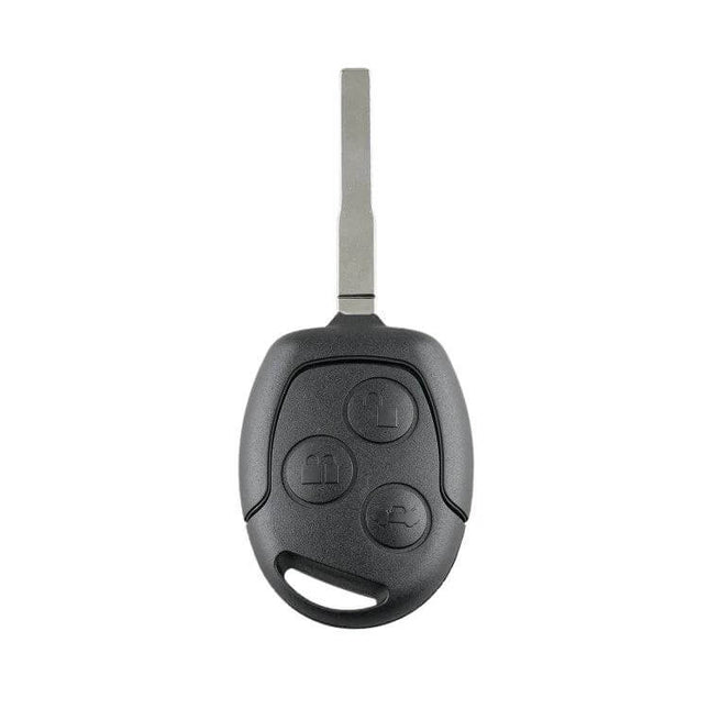 Ford Focus Compatible Oval Remote Key with Battery - black 3-button remote key with blade, 433MHz replacement for Ford Focus owners